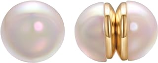 Pearl Magnetic Earrings, White Pearl Clip On Earrings, Small Pearl Fake Earrings for Women and Girls, Non Pierced Trendy Wedding Jewelry