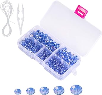 Light Sapphire Novborcz Crystal Glass Beads for DIY Bracelets, Necklaces and other Jewelry pieces with Faceted Design