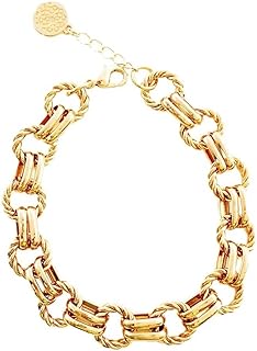 Gold Bracelets for Women Gold Plated Twisted Chunky Bangle Bracelet | 14K Gold Plated | Lightweight Everyday Jewelry Gifts for Women Girls