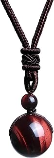 Buckle Clasp Braided Bead Necklace with Obsidian and Tiger Eye Stones for Unisex Protection Jewelry