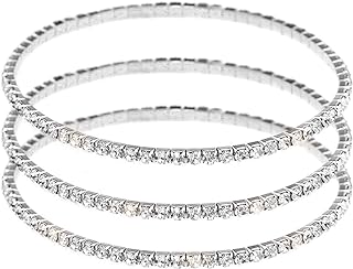 Suyi Crystal Ankle Bracelet for Women Diamond Tennis Stretch Anklets Elastic Foot Chain