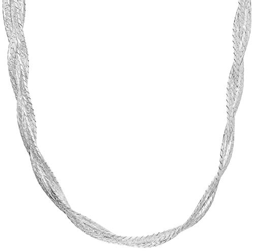 6mm Sterling Silver 18" Braided Patterned Necklace