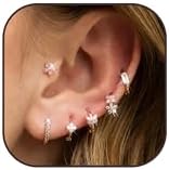 Gold Hoop Earrings Set for Women 14K Gold Plated Hoop Earrings Stack Earring Sets for Multiple Piercing Dainty Huggies Stud Earrings Small Teen Girl Gifts Trendy Stuff Summer Dresses Outfits 2024