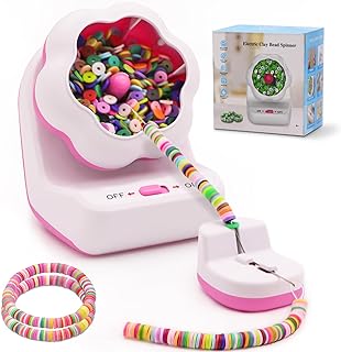Automatic Electric Clay Bead Spinner Bracelet Kit in White by KOXUIUF for Kids & DIY Jewelry Enthusiasts