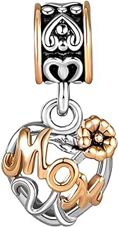 Exquisite Fleur De Lis Charm Bracelet with Dazzling Copper Gem and Round Clasp - Perfect Gift for Mom