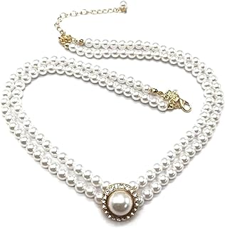 Layered Bohemian Rhinestone Bead Necklace with Cable Chain and Buckle Clasp for Girls and Women, Featuring Imitation Pearls & Adjustable Design