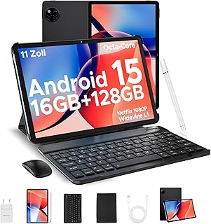 DOOGEE U11 Android 15 Tablet mit abnehmbarer Tastatur für Multitasking und Gaming, 11 Zoll Bildschirm, 128GB Speicher und 8580mAh Akku – Ideal für Technikbegeisterte und Vielnutzer