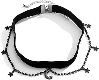 AOEDEJ Moon Choker Necklace Chain Choker Necklace Spider Necklace Choker Goth Choker Necklace Black Choker Necklace for Women