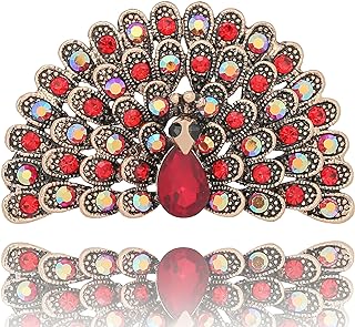 Vancy Utopia Rhinestone Peacock Brooch Pin for Women Girls Fashion Vintage Crystal Phoenix Bird Animal Brooches Lapel Pins Wedding Jewelry