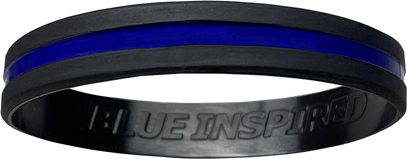 Thin Blue Line Bracelet and Prayer Card | Back The Blue, Pro Law Enforcement | Navy Blue | Husband/Wife, Men/Women