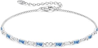 Lobster Claw Clasp, Dainty Charm Bracelet, Link Chain, Cubic Zirconia, for Women, Infinity Symbol Design in Sterling Silver