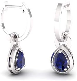 Diamondere Natural and Certified Gemstone Drop Earrings in 14K Solid Gold | 0.64 Carat Earrings for Women