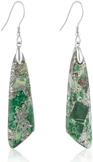 SELOVO Jasper Stone Earrings for Women Trendy Dangle Earrings Fishhook Drop Earrings