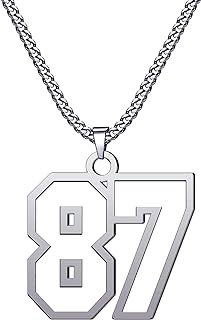 Number Necklace 0-99 Baseball Athletes Jersey Number Sports Charm Pendant Inspiration Jewelry Stainless Steel