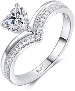 Moissanite Ring for Women, 1CT GRA Certified D Color VVS1 Clarity Lab Created Diamond, Solitaire Moissanite Wedding Ring, Wishbone Moissanite Engagement Ring