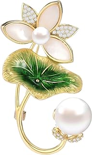 Flower Floral Pearl Brooch Rhinestone Crystal Brooch Leaf Bouquet Brooch Pin Fashion Dress Accessories Birthday Graduation Jewelry Gift For Women