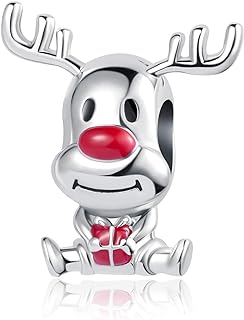 OutstandLong New Christmas Holiday Season Charms for European Bracelets Snowflake Santa Claus Home Moose Gift Tree Candy Cane Snow Globe