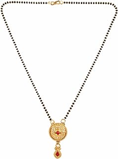 Efulgenz Mangalsutra Indian Jewelry Traditional Black Beaded Pearl Temple Pendant Necklace for Women, Anniversary Birthday Jewelry for Women Mom Wife Girlfriend