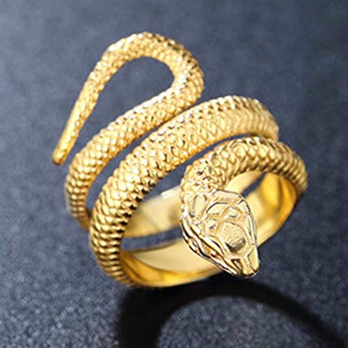 Stainless Steel Retro Vintage Snake Style Cocktail Party Statement Biker Halloween Holiday Ring
