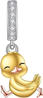 Sterling Silver Duck Charm Bracelet for Women with URONE Duck/Guinea Pig Beads - Ideal Jewelry Gift