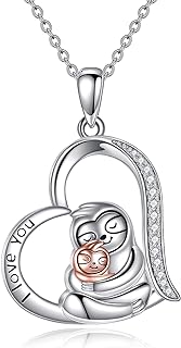 Sterling Silver Sloth Bracelet Charm with Cubic Zirconia, Perfect Jewelry Gift for Women and Girls - Heart-Shaped Design by TIGER RIDER