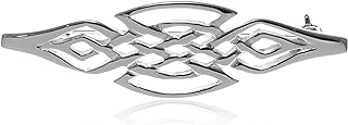 Usner Brooch in 925 Sterling Silver with Pin Clasp for Women - Elegant Celtic Design - 44mm x 11mm Size