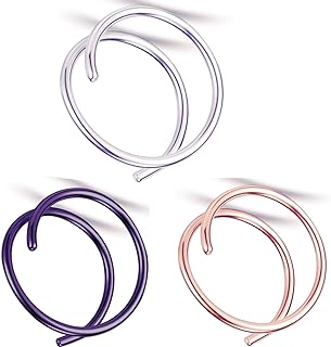 Double Nose Ring for Single Piercing 20g Nose Rings Hoops 6mm 8mm 10mm Surgical Steel Nose Hoop Silver/Gold/Rose Gold/Black/Rainbow