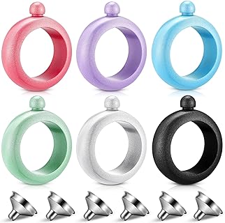 6 Pcs Bracelet Bangle Flask for Women with 6 Funnels Set, 3.5 oz Girl Stainless Steel Flask Bottle for Wedding, Bridesmaid Groomsmen, Birthday, Valentine Party Gift(Elegant Colors)