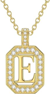 14k Solid Yellow Gold Initial Pendant Necklace with Lobster Clasp and D color VVS1 Moissanite charm - A-Z Letter Tag Necklace for Women and Girls