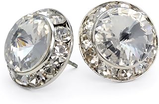 PammyJ Bridal Earrings | 15mm Crystal Round Earrings | Competition Dance Earrings
