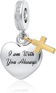 Women's Gold Cross Charm Bracelet by NanMuc - 'With God All Things Are Possible' Engraved, Featuring Copper Bead Charms and Copper Chain