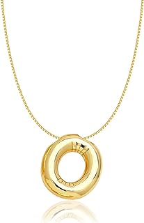 18k Gold Plated Bubble Letter Charm Pendant Necklace with Cable Chain for Women, Dainty Personalized Initial Stainless Steel Accessory - Perfect for Teen Girls Gift