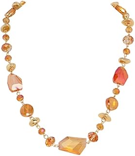 Bocar Crystal Beaded Collar Necklace for Women Fashion Handmade Bib Costume Jewelry Gift