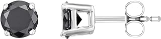 Dazzlingrock Collection 5.00 Carat (ctw) Round Black Diamond Ladies Stud Earrings 5 CT, Sterling Silver