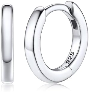 Silvora 925 Sterling Silver Small Hoop Earrings for Women Men Silver Hoop Earring Cartilage Huggie Earrings with Delicate Gift Packaging