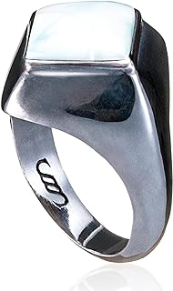 SARKISSIAN Larimar Stud Earrings with Sterling Silver and Diamond-Shaped Green Malachite Gemstone, Size 6