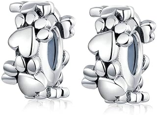 Charm Bracelet Spacer Beads Sterling Silver 2pcs Rubber Stopper Charm Spacer Beads for Pandora Charm Bracelet Beads (E1504)