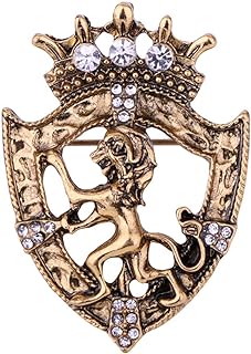 Pin-Clasp Lion Shield Brooch, Punk-Style Unisex Design, High-Quality Zinc Alloy Material, Ideal for Men and Women, Suitable for Formal and Casual Wear, Perfect Gift for Any Occasion