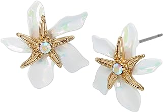 Betsey Johnson Womens Starfish Flower Stud Earrings