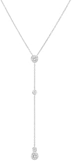 Silpada 'Marvel Lariat' Cubic Zirconia Pendant Necklace in Sterling Silver, 16" + 2"
