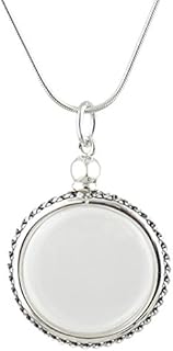 Sterling Silver Oval Locket Necklaces for Women, 18" Cable Chain