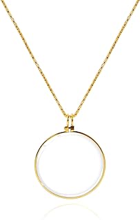 HUASAI Magnifying Glass Necklace Clearance Items Under 5 Dollars Gifts Magnifying Pendant Necklace Mom Necklace Magnifying Glass for Reading Mother Daughter Gifts