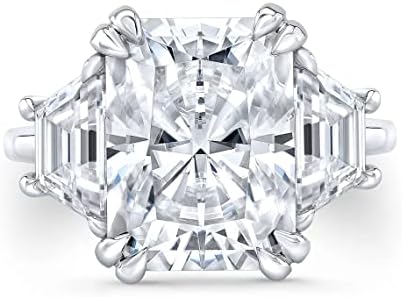 5.60 CT Radiant Cut Colorless Moissanite Engagement Ring Wedding Band Gold Silver Eternity Solitaire Ring Halo Ring Vintage Antique Anniversary Promise Gift Her, Designer Bridal Ring
