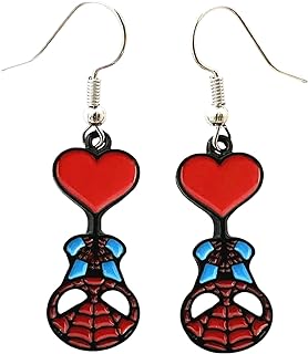 Zinc Spider Stud Earrings with Push Back, Fun Anime Cartoon Design - Perfect Gift for Girls and Women