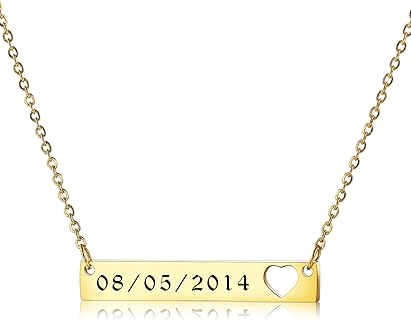 MeMeDIY Collier à Graver en Acier Inoxydable de 36 mm avec Gravure Évidée et Pierre de Naissance, Idéal pour Femme/Fille, Disponibles en 4 Styles et 8 Polices