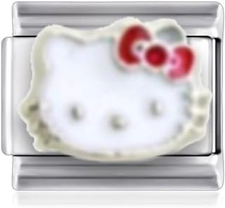 Hello Kitty Italian Charm, 9mm Charm compatible with Italian Charm Bracelets, Stainless Steel