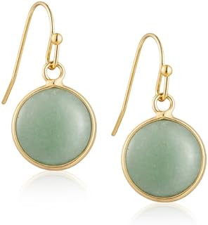 SELOVO Round Crystal Stone Huggie Earrings Fishhook Drop Earrings Gold Tone