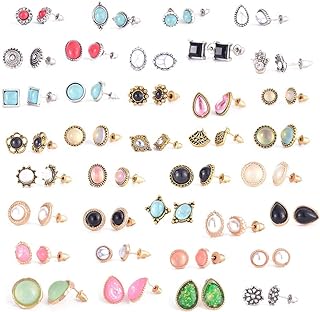 36 Pairs Earrings for Women Hypoallergenic Fashion Earrings for Girls Flower Pearl Earring Best Friends Gifts