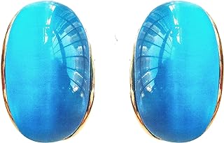 Exquisite Navachi 18k Gold Plated Crystal Omega-Back Earrings with Multicolor Created Opal