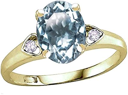 10k Yellow Gold Oval 9x7 Three 3 Stone Heart Engagement Promise Wedding Ring